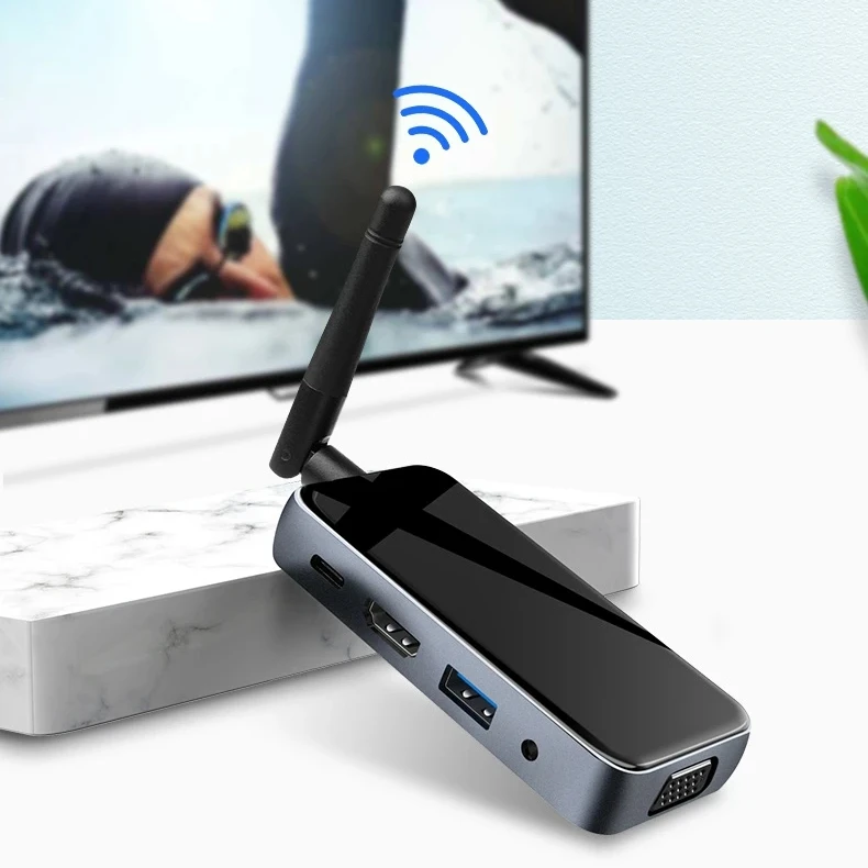 Wholesale Price Multifunctional  Al Shell Wireless WiFi Same Screen 1080P  Usb Hub For Computer Monitor Projector