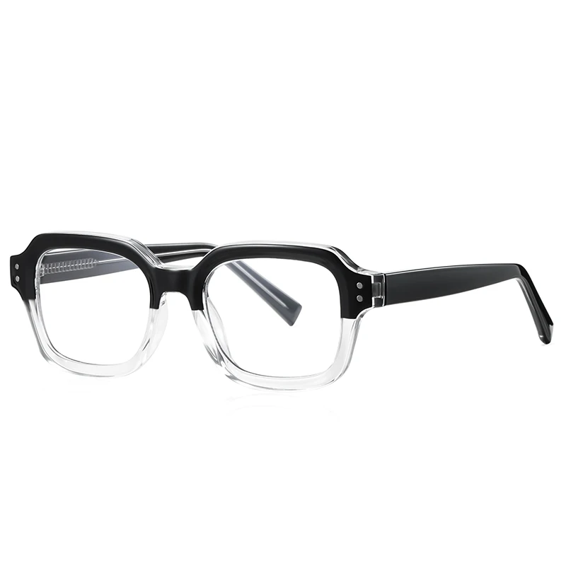 Retro square optical glasses black acetate eyeglasses frame anti-blue light computer glasses