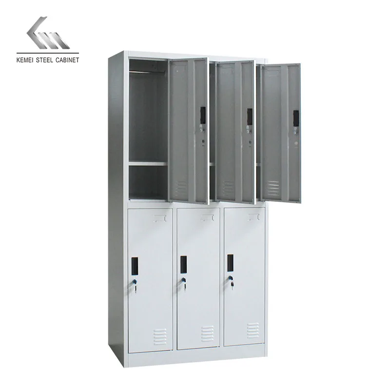 6 Door Steel Locker Storage Cabinet With Lockkeys Metal Wardrobe Iron Cupboard