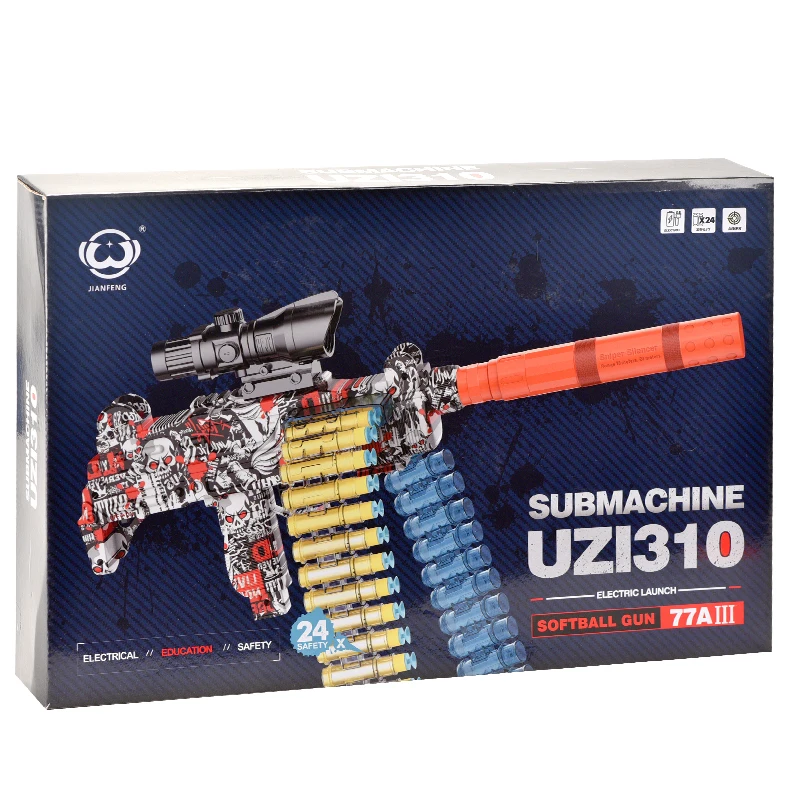 Soft Bullet Guns Outdoor Shooting Games Plastic Toy Electric Air Gun Weapons With USB Battery Include