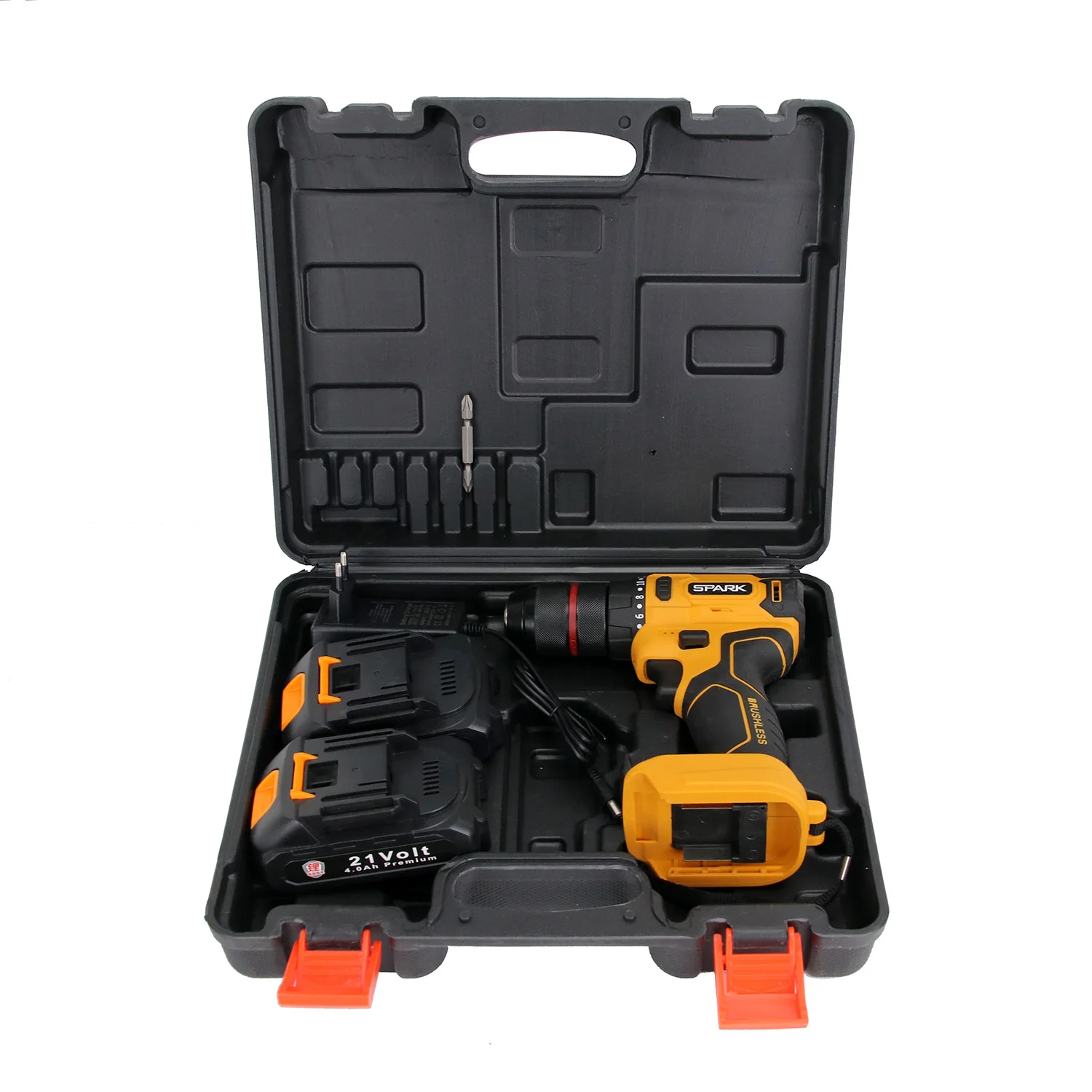 Portable 21V Lithium Battery Cordless Brushless Electric Drill Machine 13 Mm Professional New
