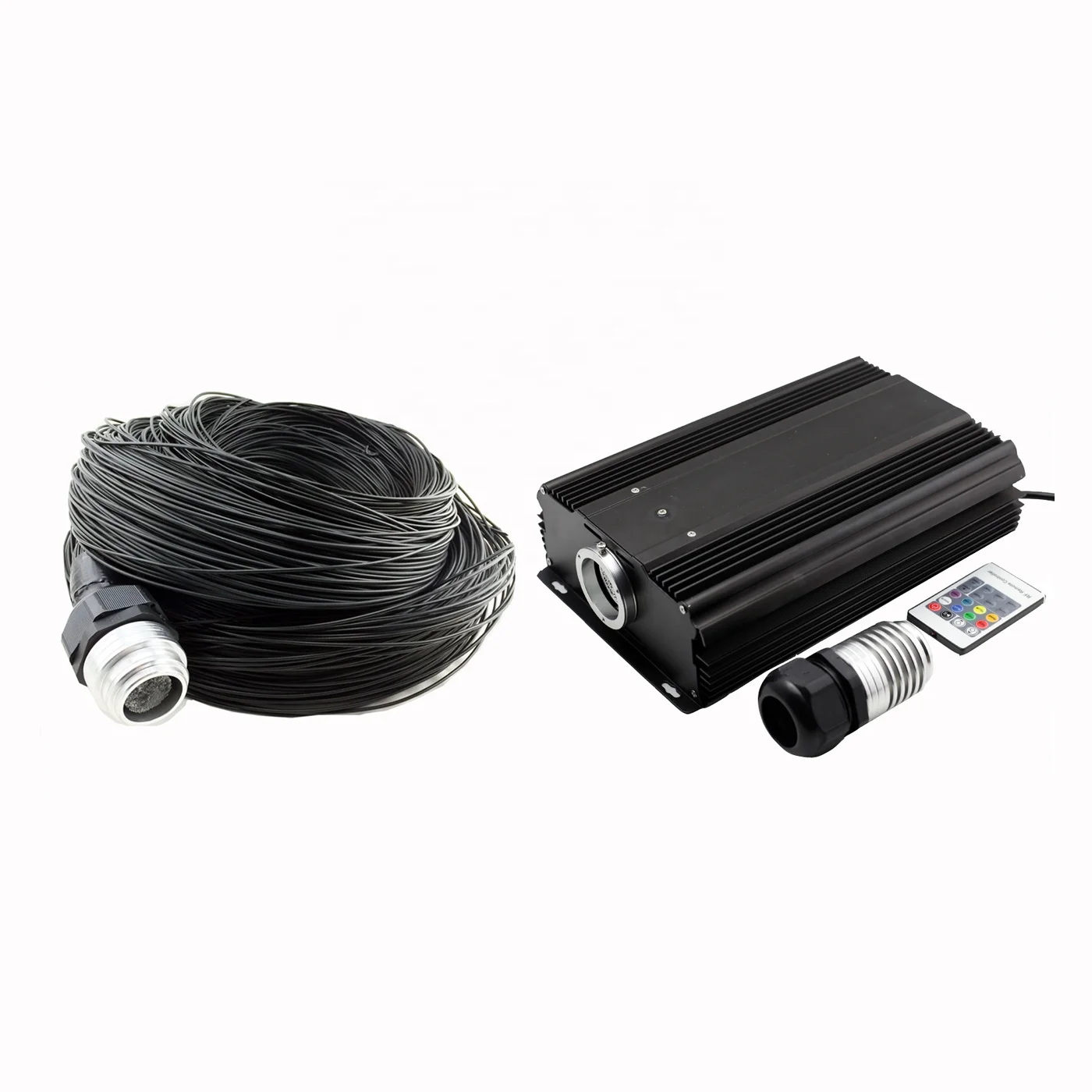 Underwater Fiber Optic Swimming Pool Light Kit -120w RGB Led Driver +500Pc Fibre Optic Cable +80Pc end fitting + Waterproof case