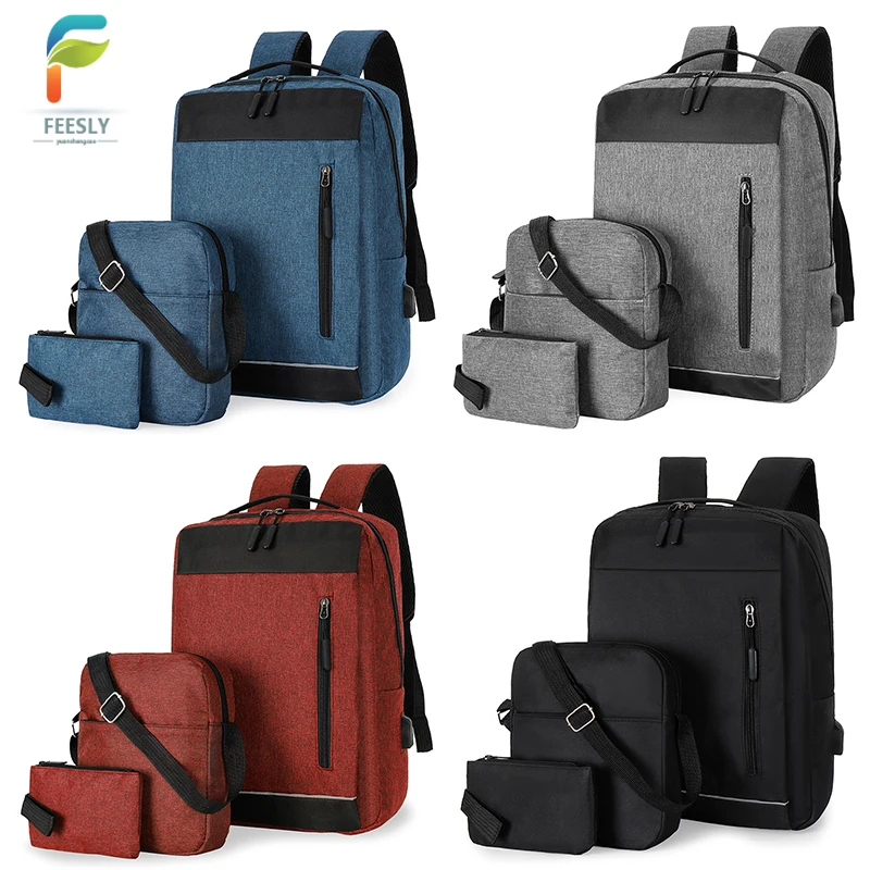 manufacturer 3in1 laptop backpack set price polyester multifunctional usb laptop backpack travel business college bags
