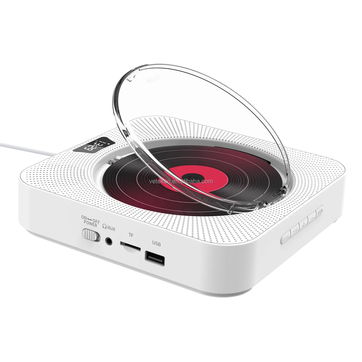 Desktop CD Player for Home, Bluetooth with Speakers, Wall Mounted, Remote Control, FM Radio