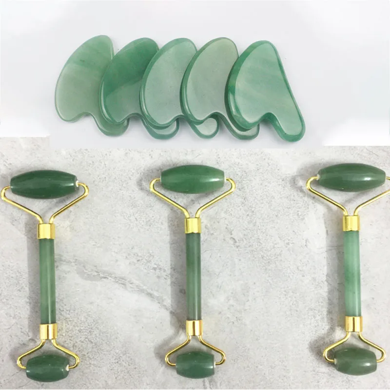  Natural Jade Stone Pink Scraping Board for Physical Therapy/Scraping Facial Massage Tools Removes Toxins/Gua Sha