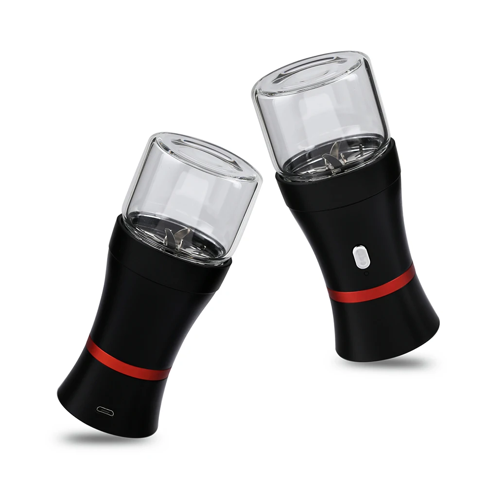 
electric tobacco grinder aluminum metal hand hold flashlight shape herb grinder machine 