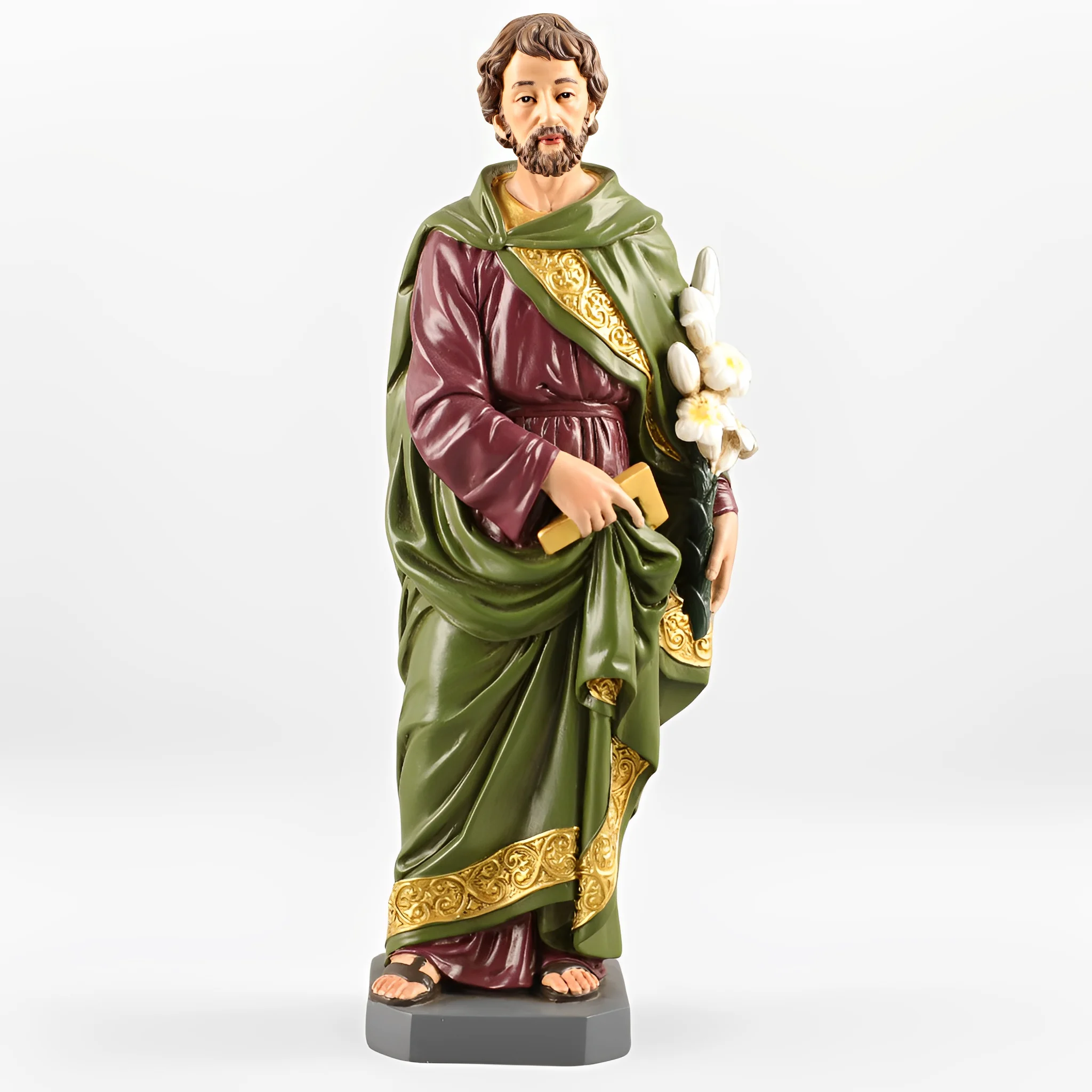 Factory wholesale catholic religious statues resin christian bulk wholesale christian stationary st joseph pray for us