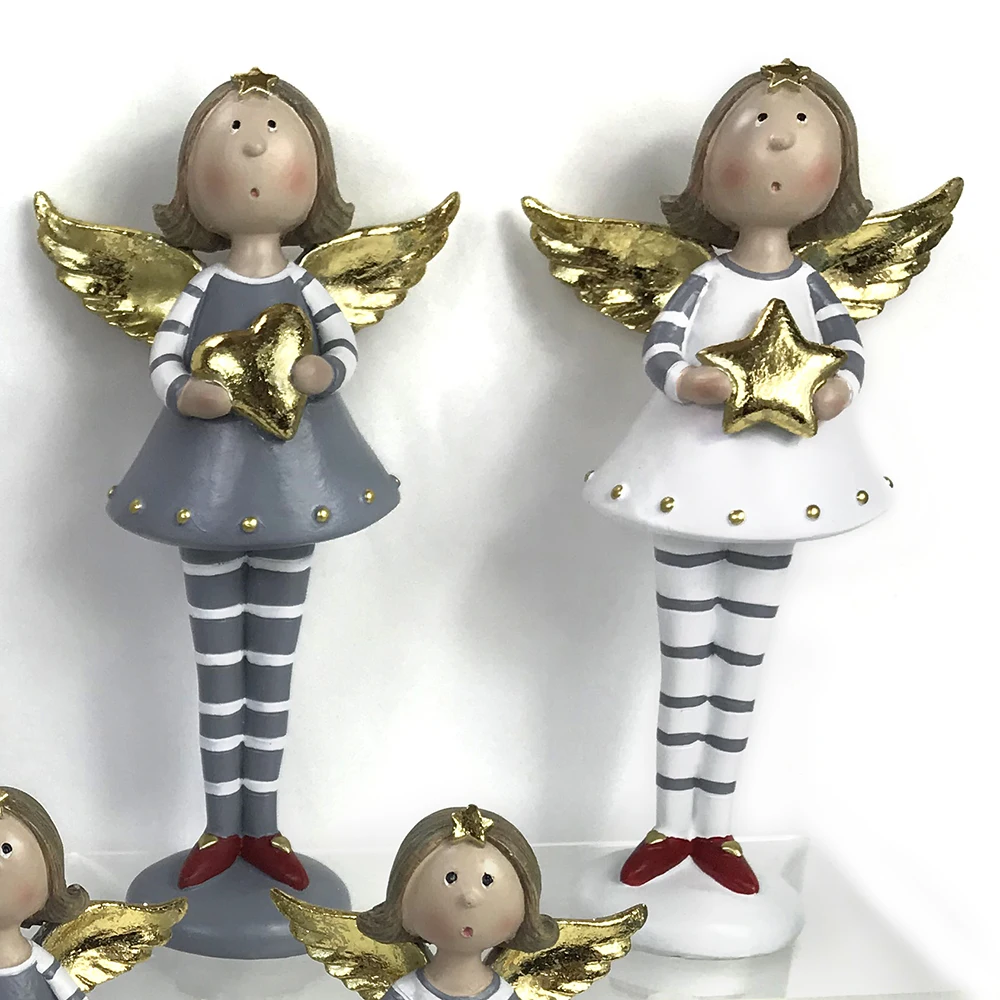 New Cute Little Resin Angel Figurine Resin Crafts Gifts Angel Handmade Sculpture Christmas Home Decorations