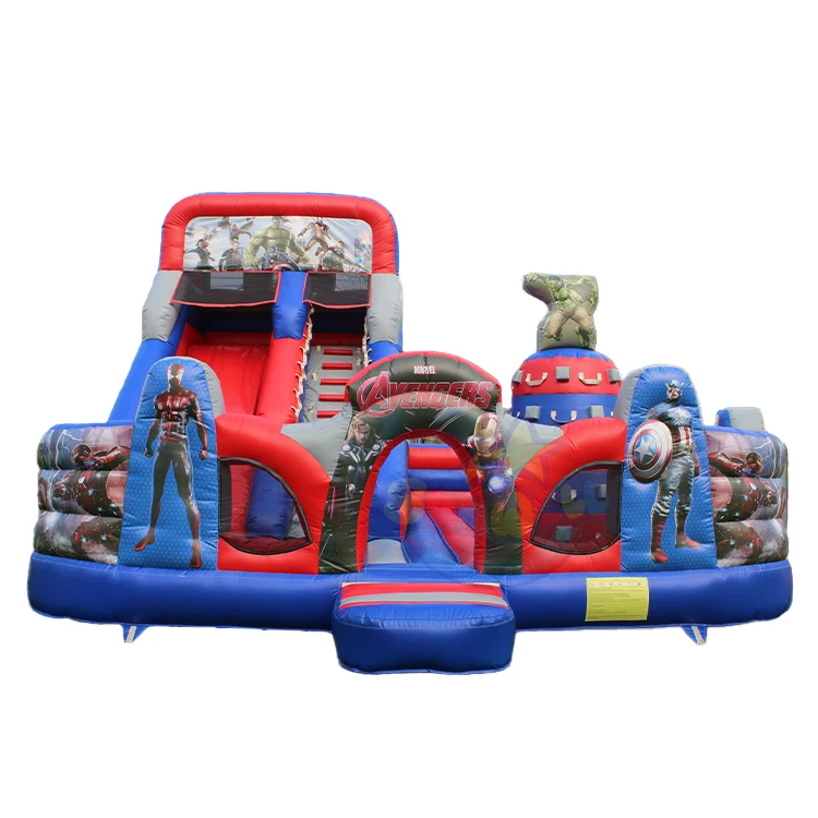3 in 1 Super hero bouncer Slide Combo 2024 Commercial Inflatable Bouncer Inflatable Bounce Castle For Kids