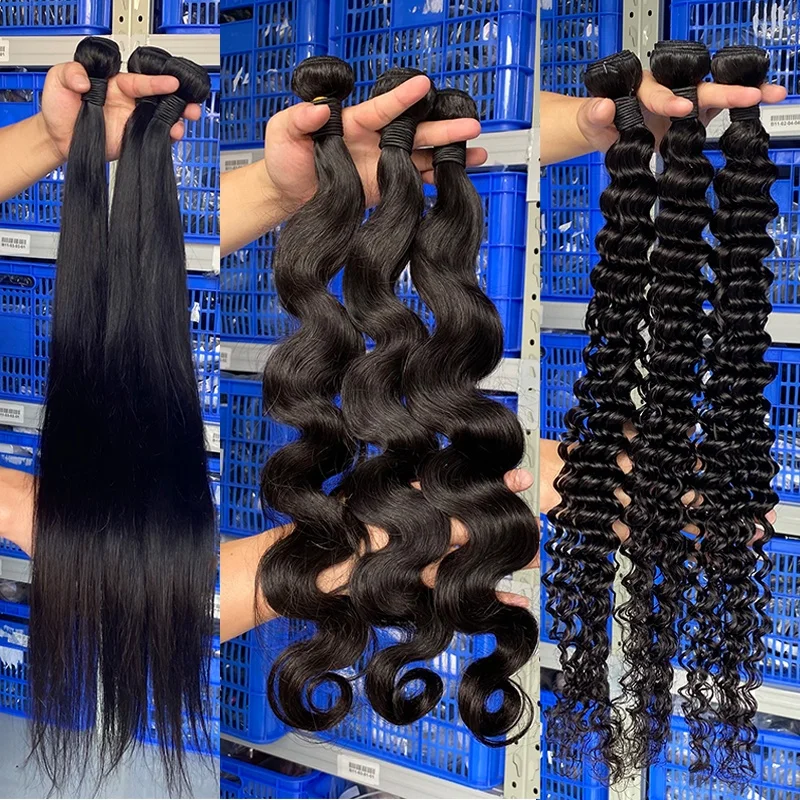 Необработанные норковые малазийские виргинские волосы, оптовая продажа необработанных девственных волос пучок плетения, Remy 100% кутикулы выровненные волосы пучки