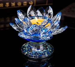 Lotus Flower Candle Holders Decorative Glass Candlestick Crystal Candle Holder Sticks Jars For Wedding Candelabra Centerpiece