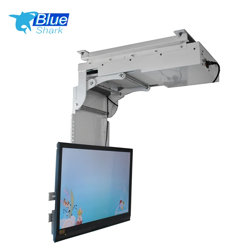 32-75inch Remote control Smart motorized Ceiling TV bracket Drop down flip up Motorized Ceiling TV lift For home office hotel
