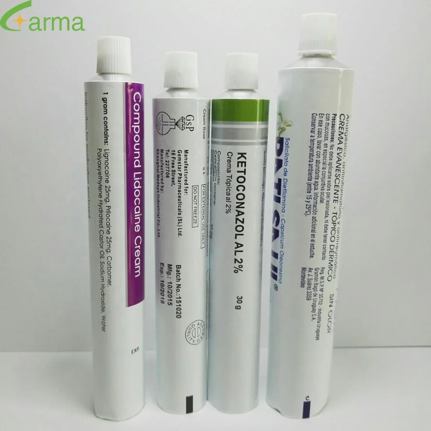 Empty Aluminium Collapsible ointment empty gel tubes empty cream tube