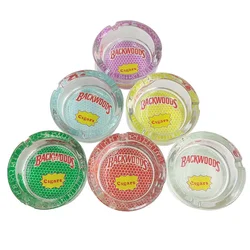 Wholesale Smoke Shop Pocket Glass Ashtray Smokeless Round Ash Tray Custom Logo Backwood Ashtray Cigarette Smoking Accessories