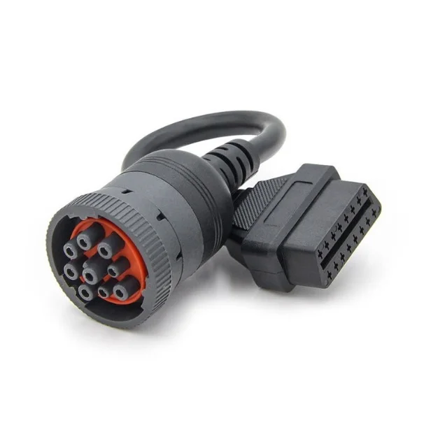 High quality J1939 9-pin internal thread to OBD2 16 pin automotive adapter cable