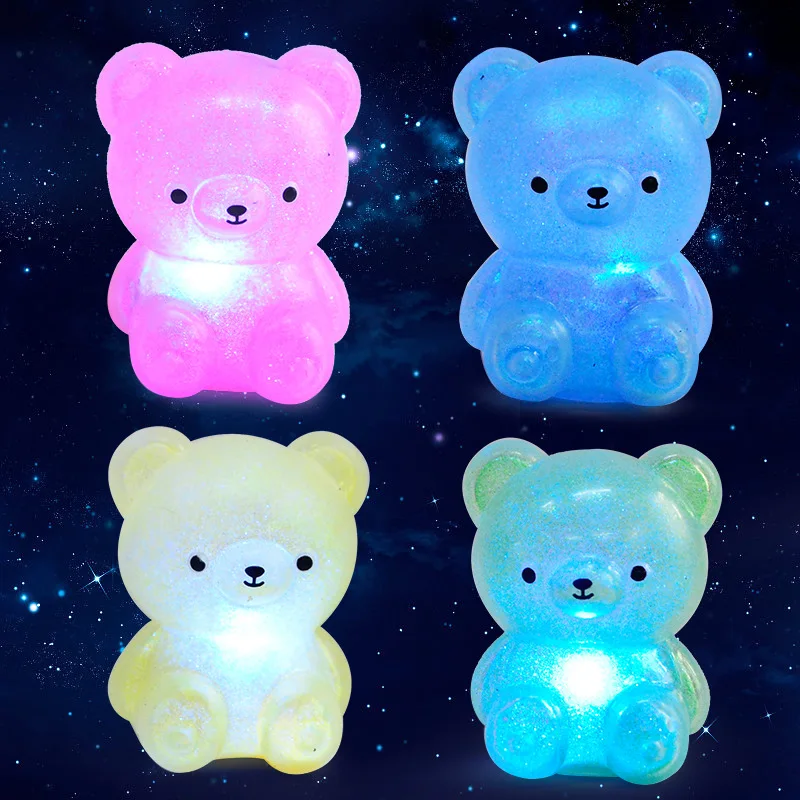 Factory wholesale new vent bear animal decompression soft rubber squeeze vent ball luminous toy