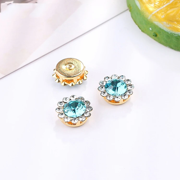 8/10/12MM Glass Drill Double Layer Drill Sunflower Hand Sew On Rhinestone For DIY Wedding Dress Accessories