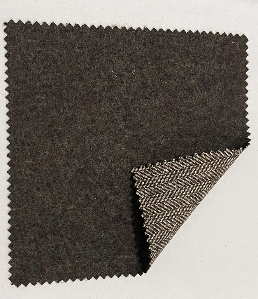 Wholesale Brown Yellow Herringbone Jacquard Polyester Wool Cotton Knitting Fabrics For Apparels ZY029-1