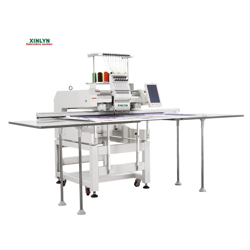 XINLYN one head  1201 Big size 1200*800mm garments hat shirt good quality label high speed  computerized embroidery machine sale