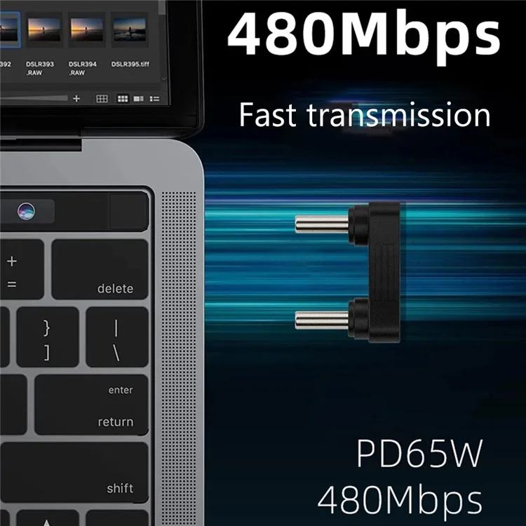 2 in 1 Converter Connector Male To Male Type-C2.0 U Shaped USB C To USB C Extension Adapter 480Mbps Data Transfer for Tablet