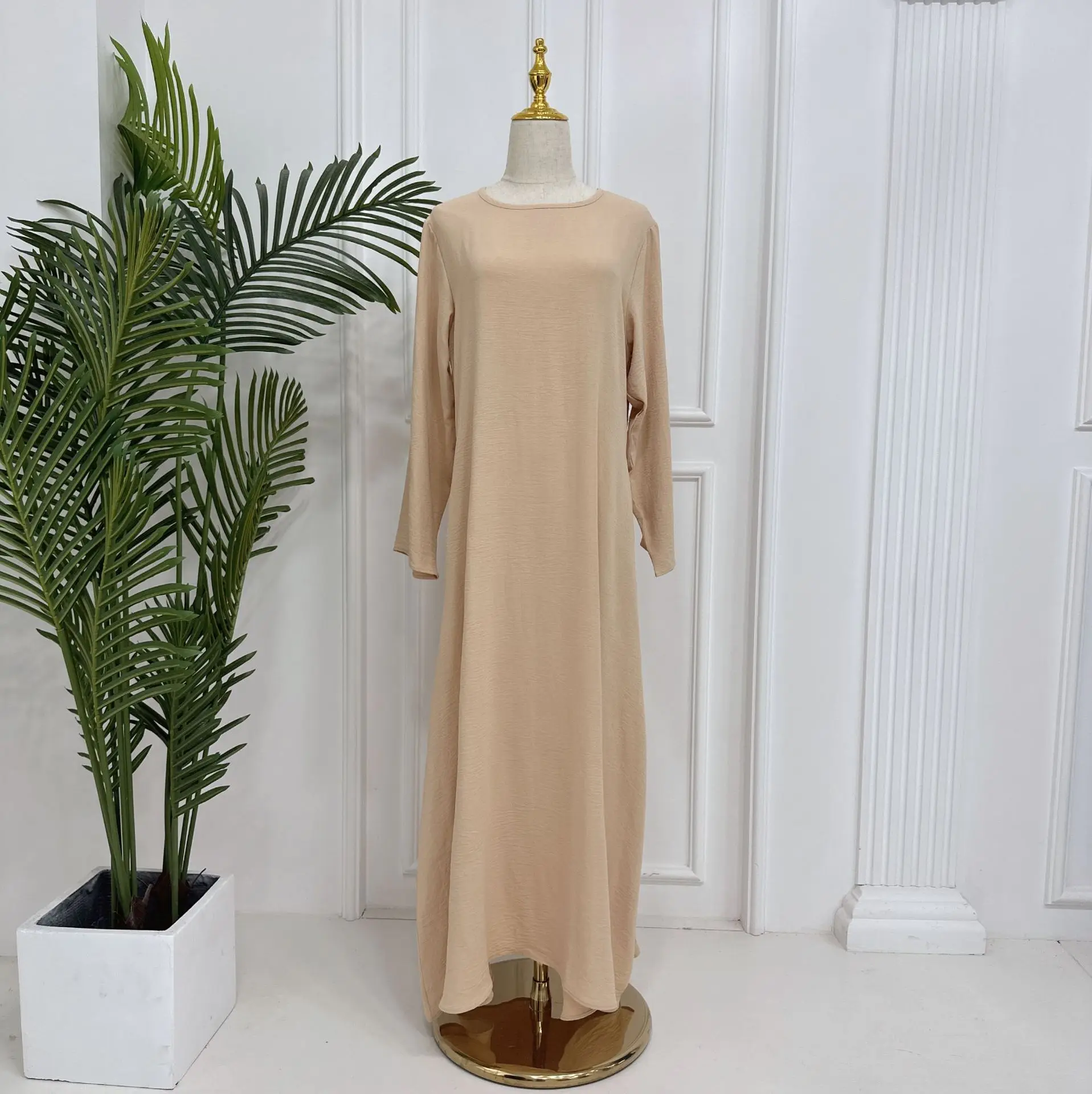 Yibaoli Manufacturer Well Made Casual Dresses Modest Inner Long Dress Jazz Crepe Abaya Under Dress