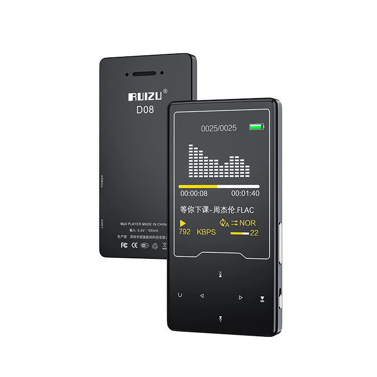 D08 Made in China Original spot 2.4inch portable mp3 player support video ebook fm radio built-in 8gb 16gb 32gb