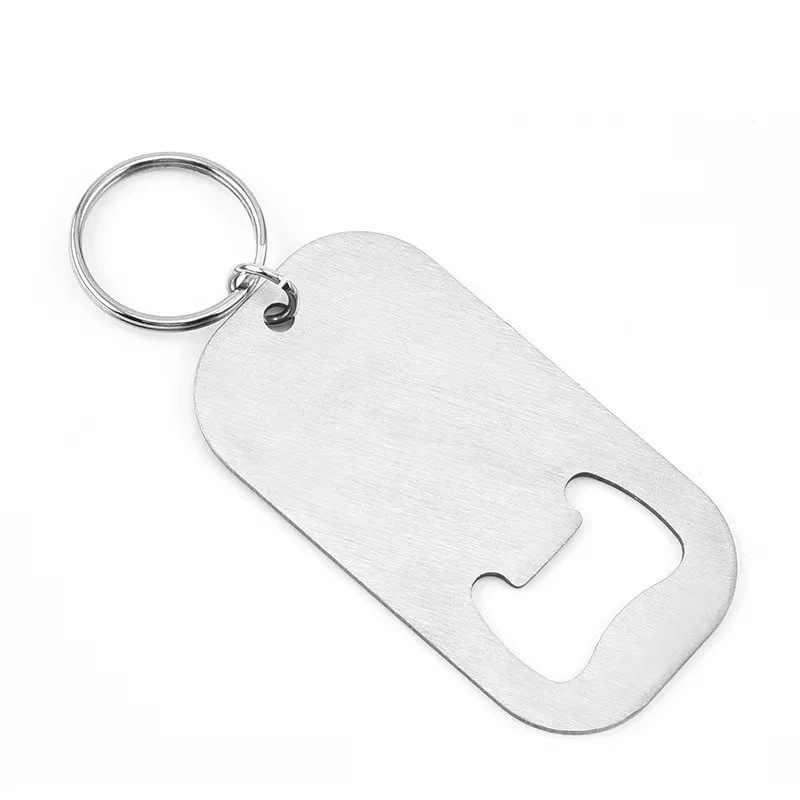 Factory Wholesale Customized Logo Metal Can Opener Key chain Promotion Sublimation Blanks Stainless Steel Keychain Bottle Opener