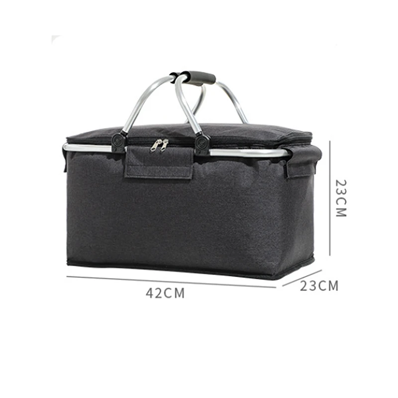 Custom Premium Durable Thickened Picnic Basket Set Foldable 4 Person Wine Insulated Picnic Basket- Perfect for Outdoor Picnic