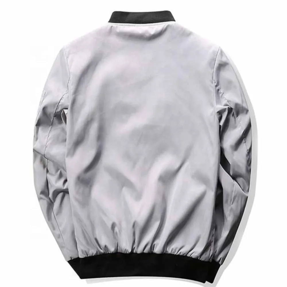 Мужская приталенная куртка-бомбер из полиэстера в стиле хип-хоп