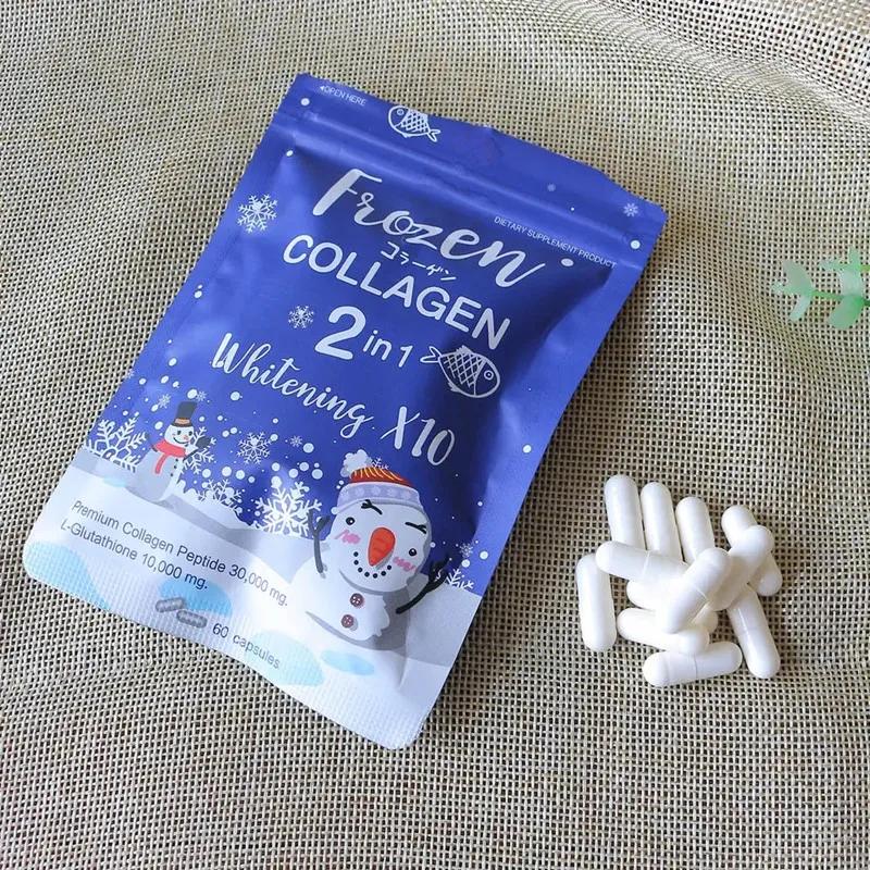 OEM/ODM/OBM Frozen Collagen 2 in 1 Whitening Supplements Capsule Collagen Whitening Capsule For Skin And Detox Slimming Capsule