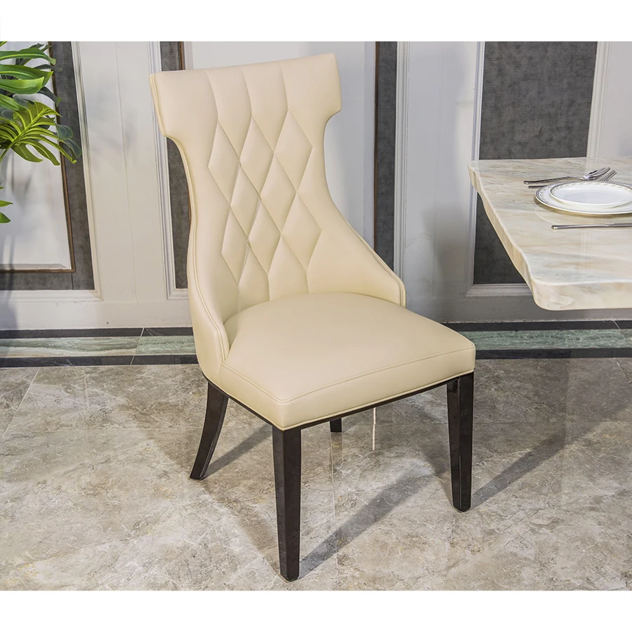 Velvet Home Dining Chair Set Chrome Plating Upholstered Wooden Furniture Dining Room Foam Enclosed