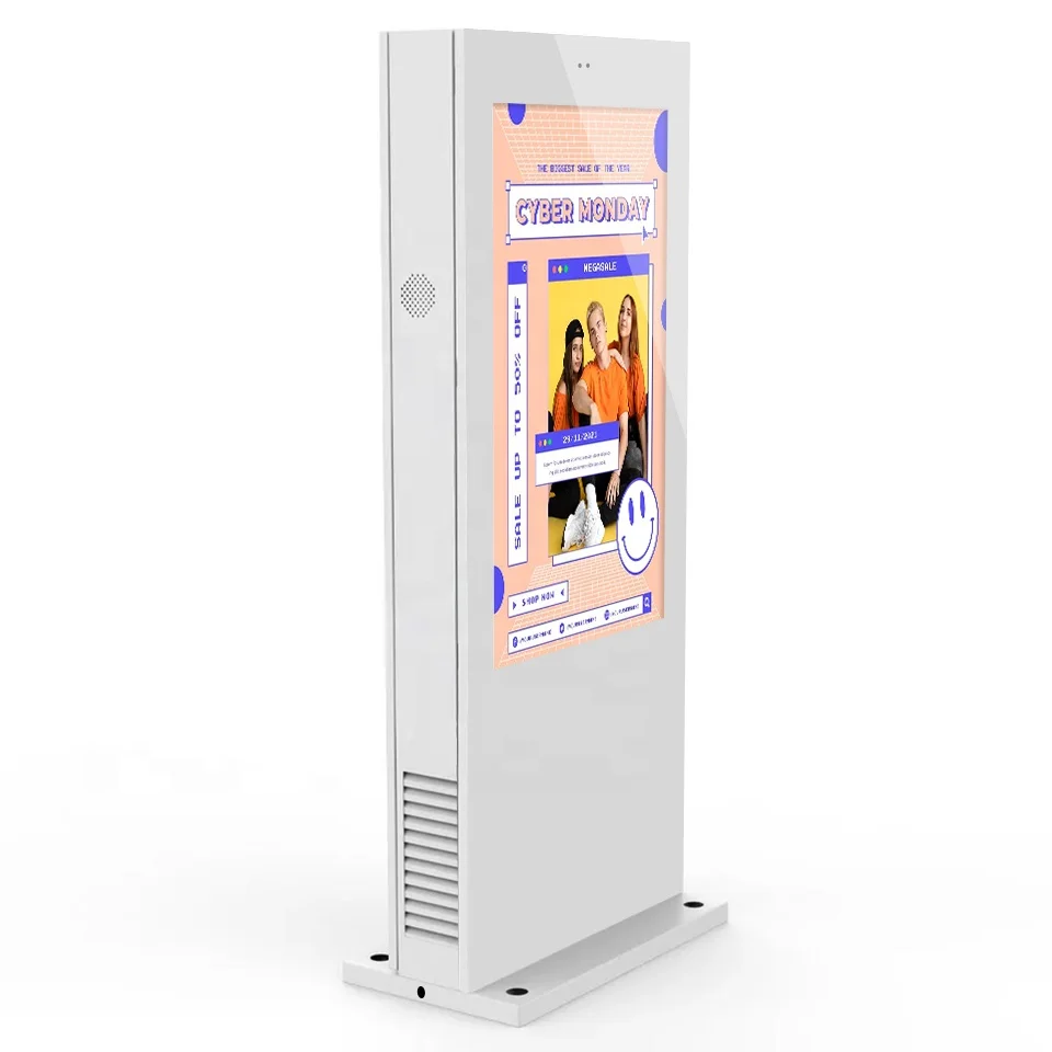 55/65inch Outdoor Digital Signage Floor Stand Waterproof  Media Lcd Player Monitor Kiosk Totem Software Small Advertising Medios