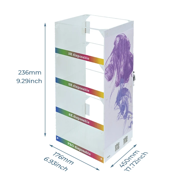APEX Acrylic Smoke Display Stand Customized Brand Logo Desktop Retail Store Smoke Display Rack with Lock