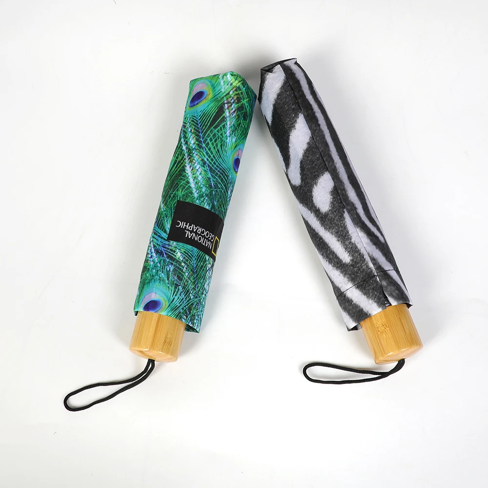 New Arrival 21inch*8k 190T pongee fabric with customized pattern folding umbrella