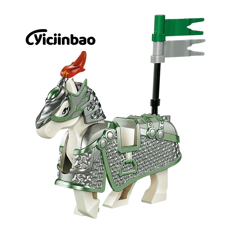 Cyicjinbao Three Kingdoms Xiaoxia Warrior Series Iron Armor Heavy Riding Mingguang Armor Assembly Building Block Bricks Toys