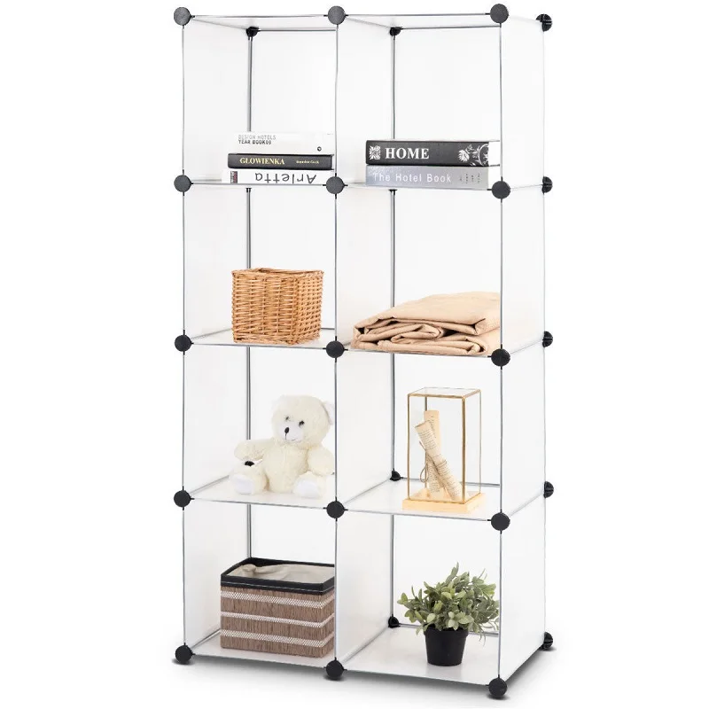 HOMA 8 Cube Storage Organizer Plastic Organizer Units with Steel Frame