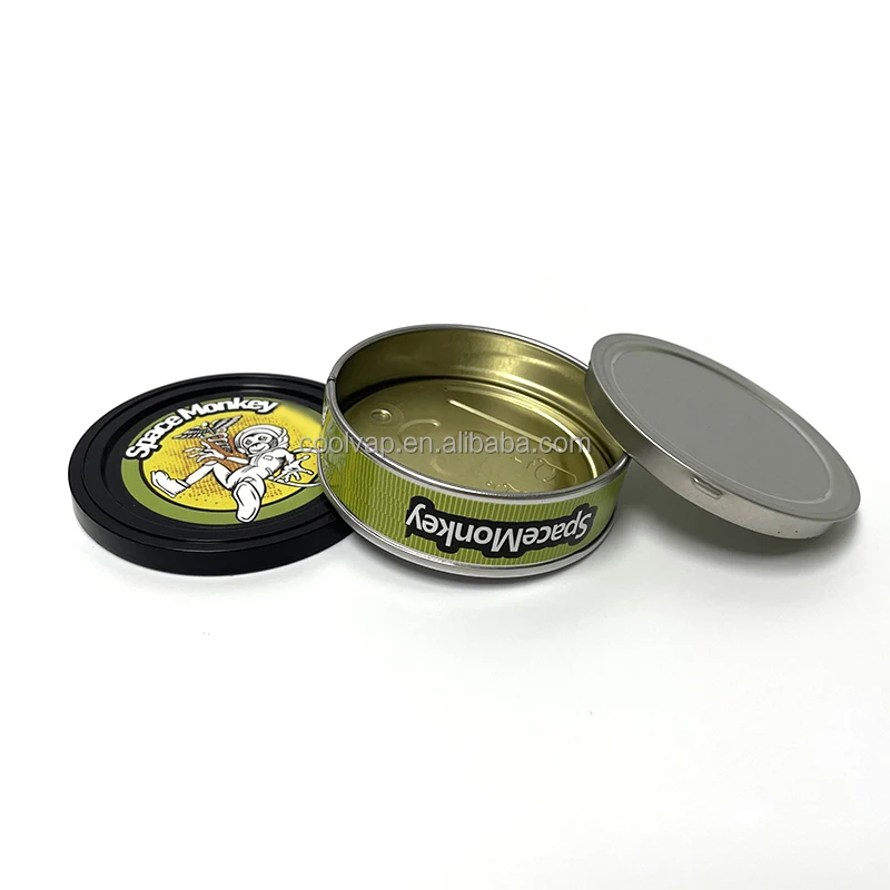 100ML 3.5G Tuna Tin Can with Lid Self Seal Pressitin Metal Printed customized sticker Snack Candy dry flower canned container