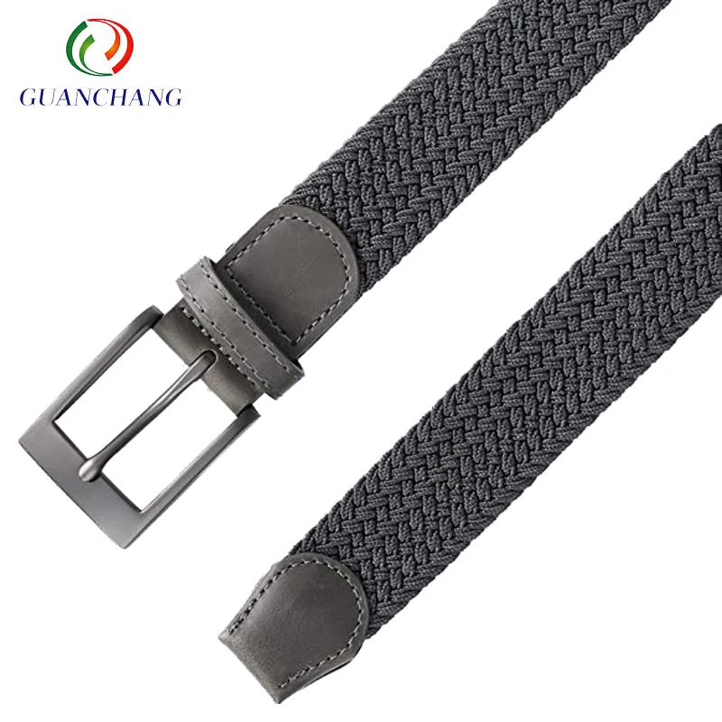 Men Women Casual Pants Jeans Golf Shirts Braided Elastic Belt Woven Stretch Belts