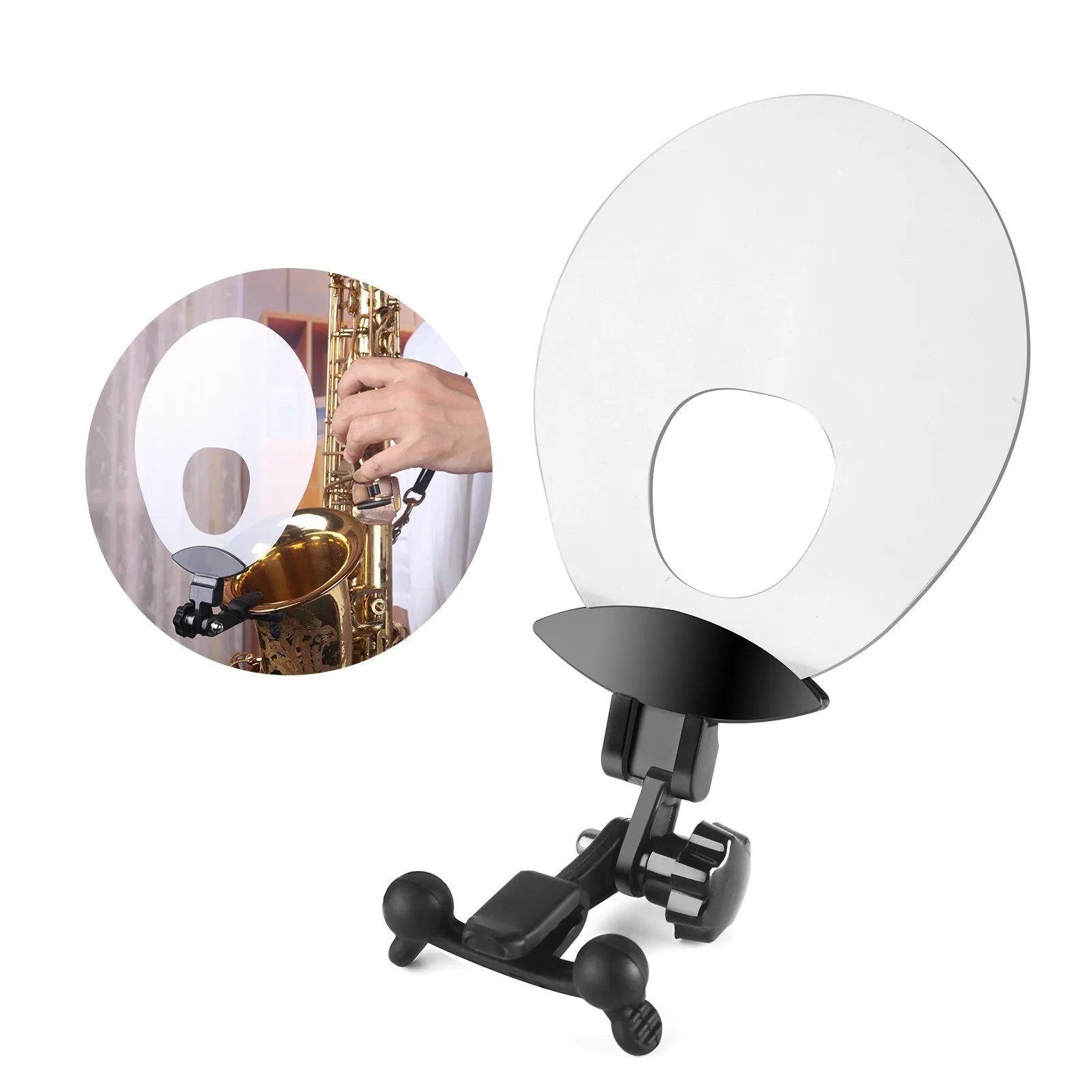 
Plastic Saxophone Deflector Sound Deflector Shield with Mute & Reflect Sound Functions for Wind Instrument 