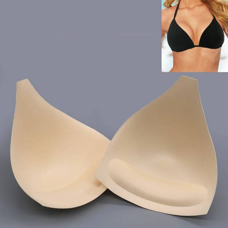 white nude Triangle deep V shape swimwear bikini breathable push up bra pads