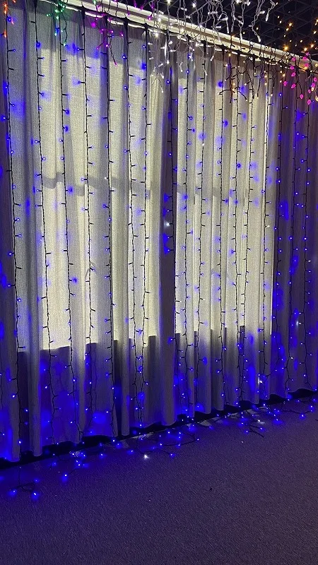 2X3M 600 LED Window Curtain String Light for Wedding Party Home Garden Bedroom Outdoor Indoor Decorations (Warm White)
