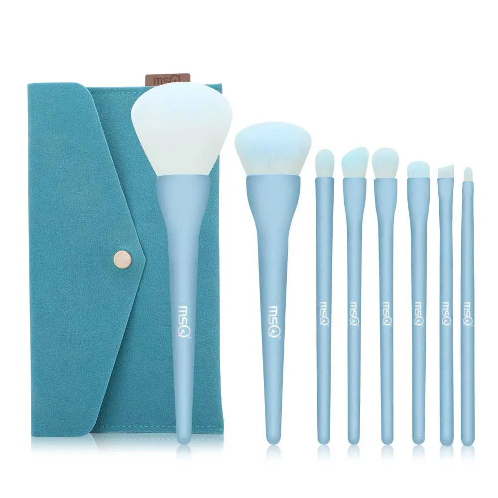 MSQ 8pcs candy house makeup brush set daily makeup brushes private label colorful Cosmetic Tool With Bag
