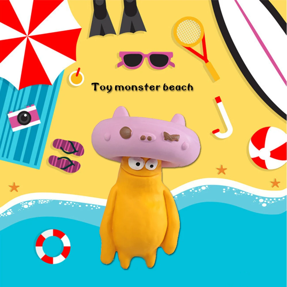 Professional Wholesale Q-MONSTER Latex Squeaky Dog Toys Clay Sculpture Rubber Chew Toy Pet Interactive