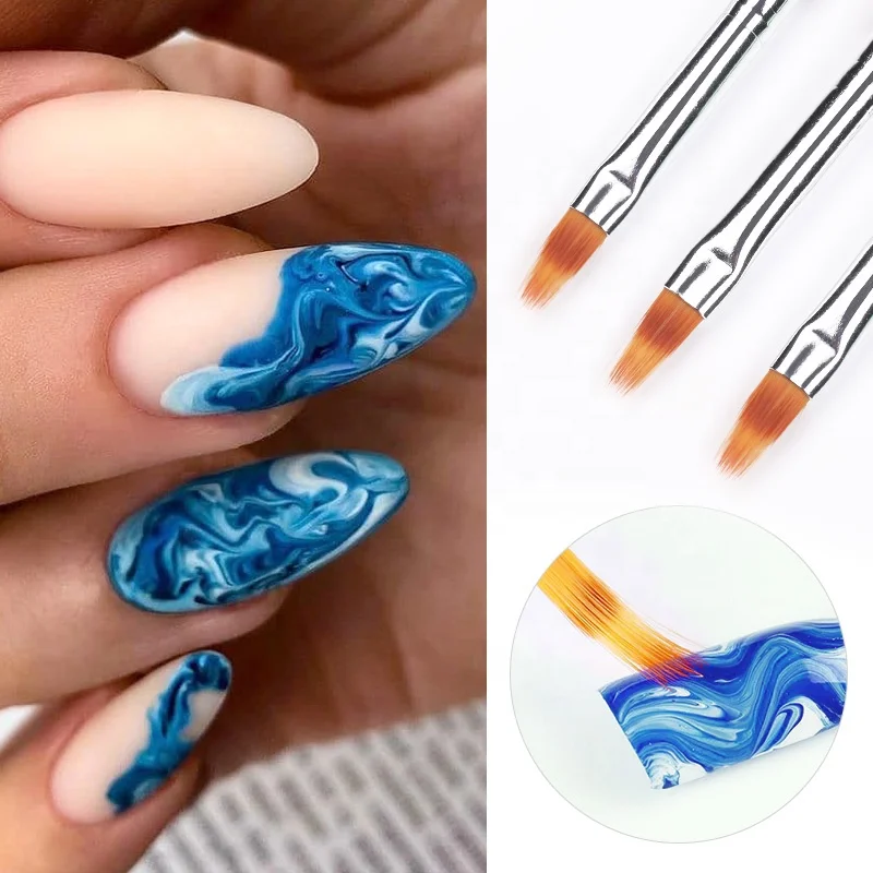 1 Pc Gradient Bloom Nail Art Painting Brush Pen UV Gel Nail Art Brush With Wood Handle Nylon Hair Draw Manicure Nails Tool