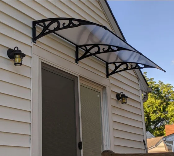 3*4ft Window Door Awnings Solid Outdoor Polycarbonate Sheet Awning Roof Sheet Aluminum Canopy Window Awnings