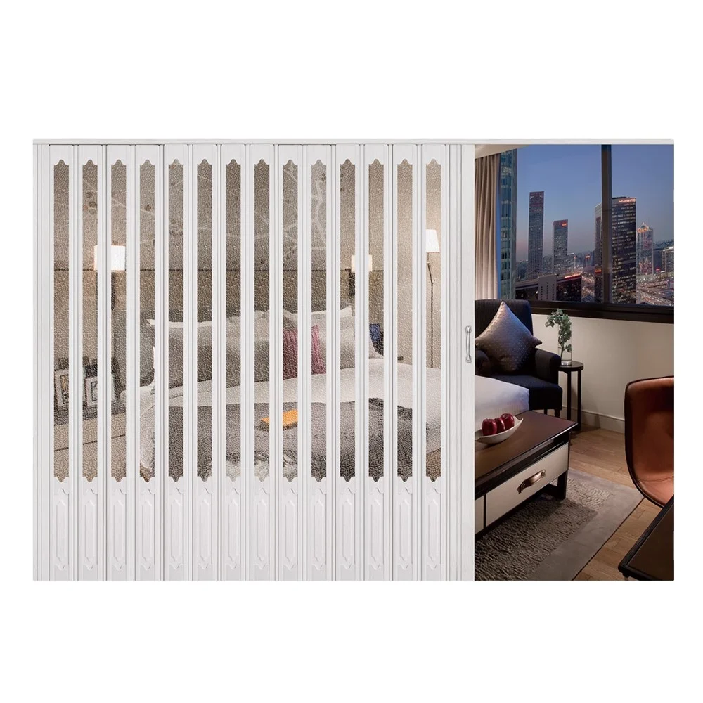 PVC according door foldable sliding door non-flammable room separation fireproof material indoor moistureproof