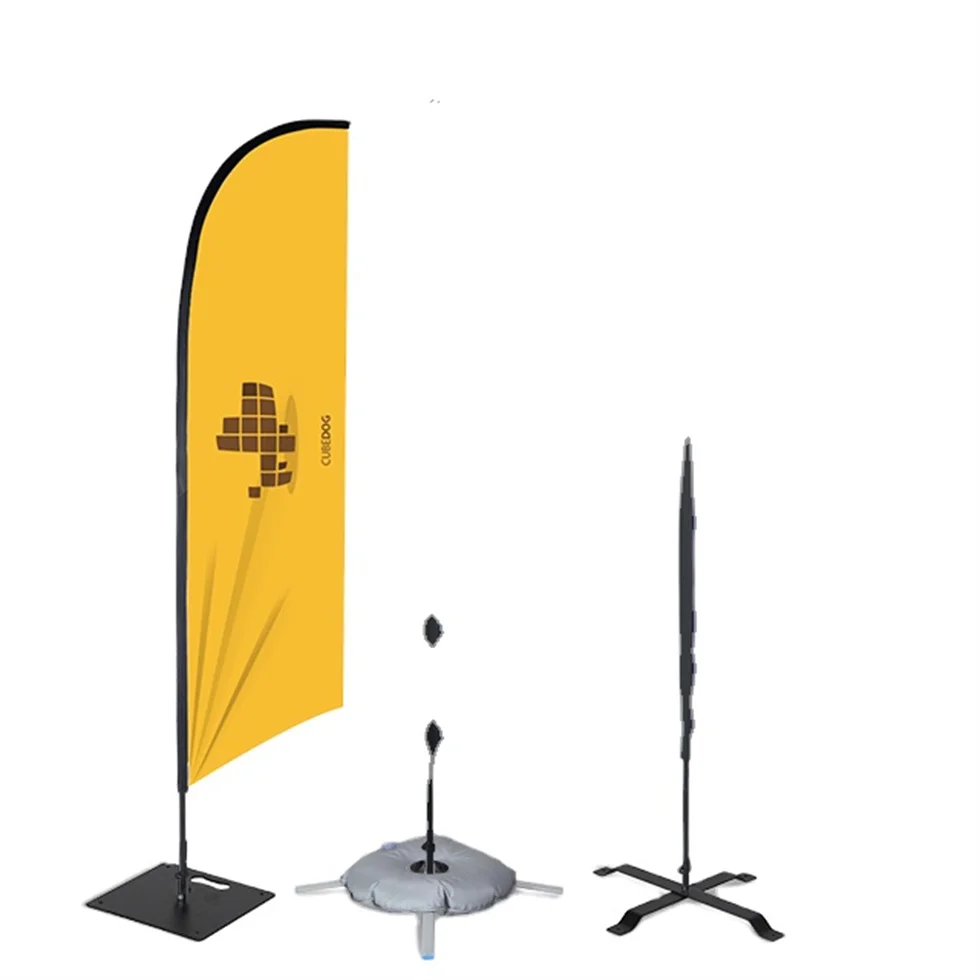 National Advertising Stand Flag With Pole Custom Logo Printing Small Size Mini Car Window Teardrop Banner For Display