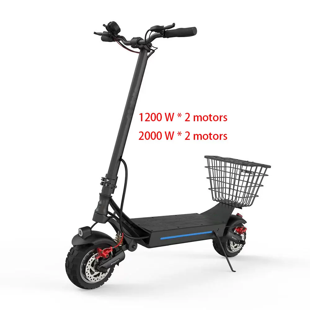New two wheels 60V foldable off road powerful high speed double motor dual stunt adult 4000w electric scooter with basket