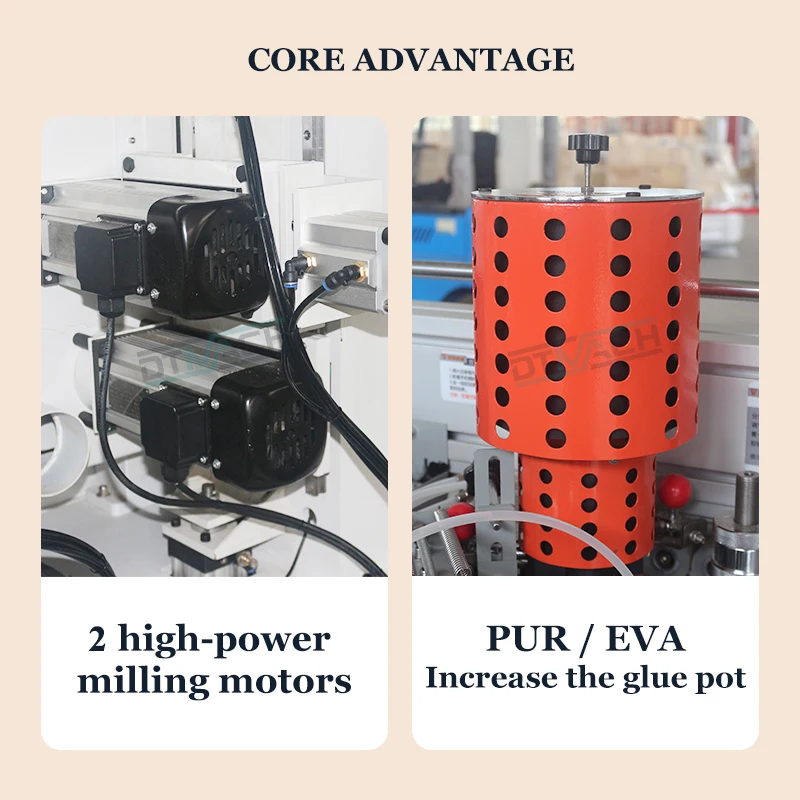 DTMACH F370 pvc mdf pur automatic edge bander machine straight 45 degree manual edge banding machine