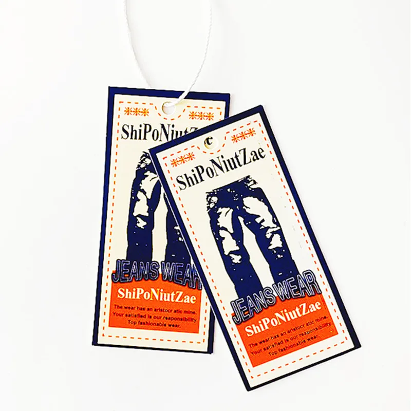 Изысканный качественный картон роскошная вырезанная пластиковая одежда с принтом подвесные джинсы для сумок